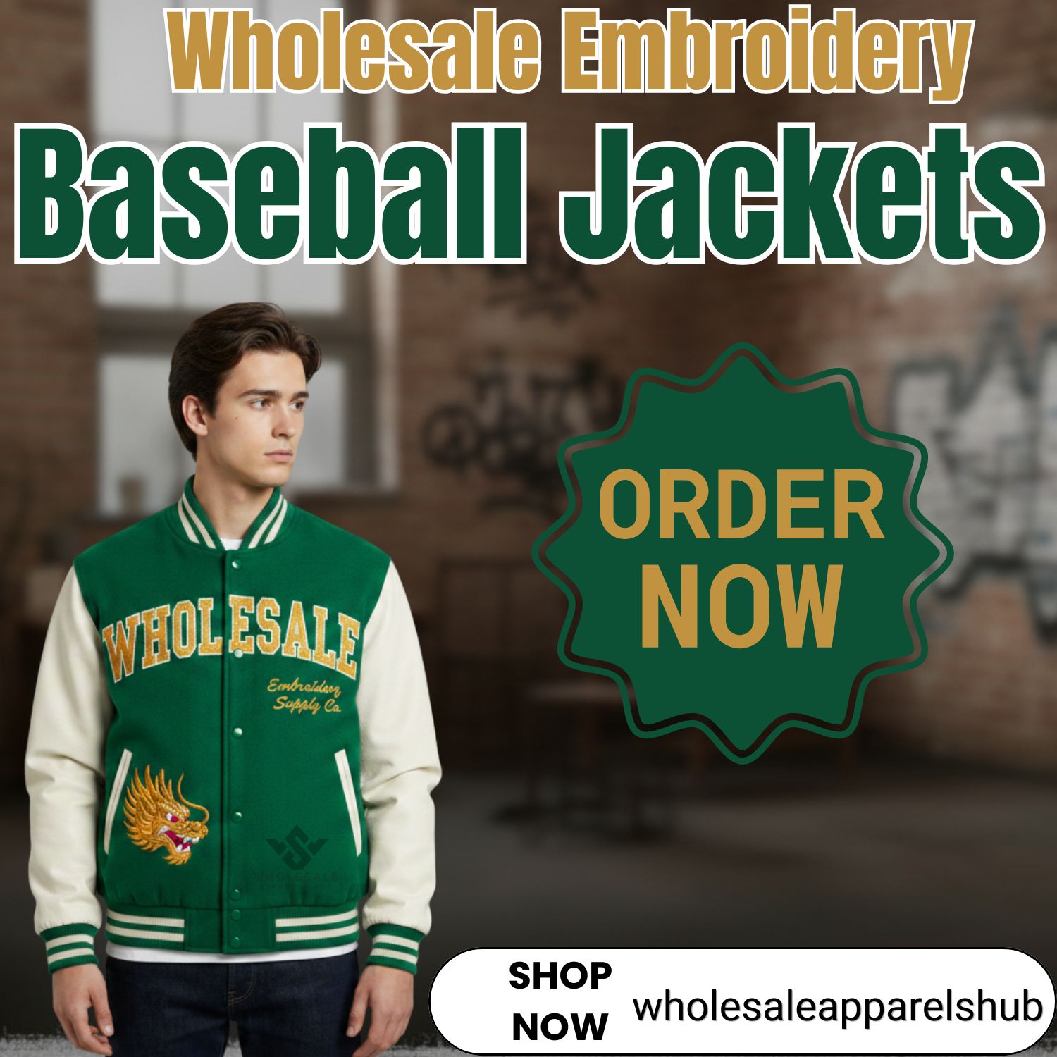Wholesale Embroidery Baseball Jackets